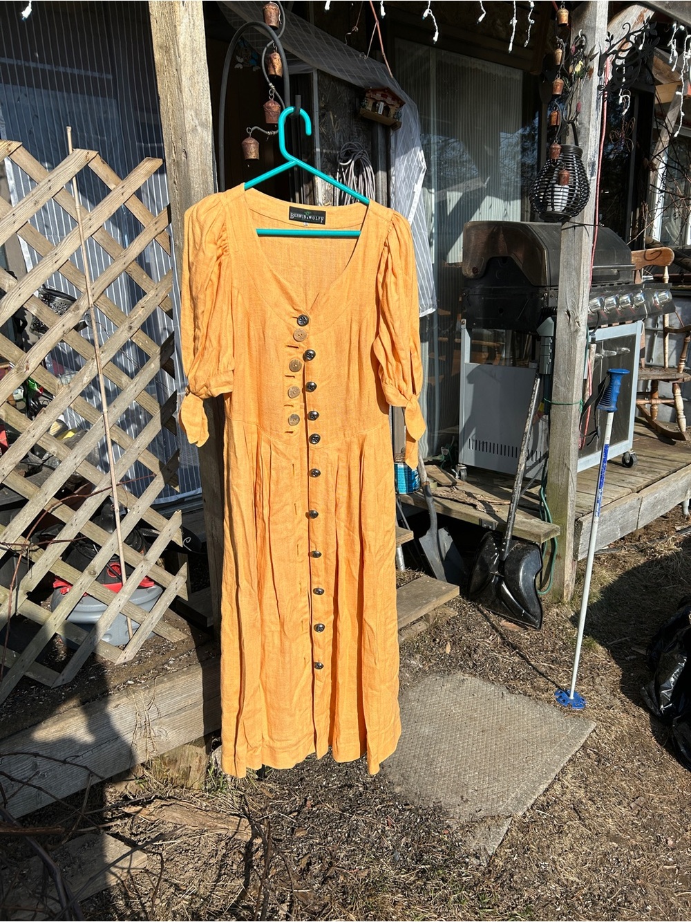 Sunshine Button-Front Maxi Dress - Mustard Yellow